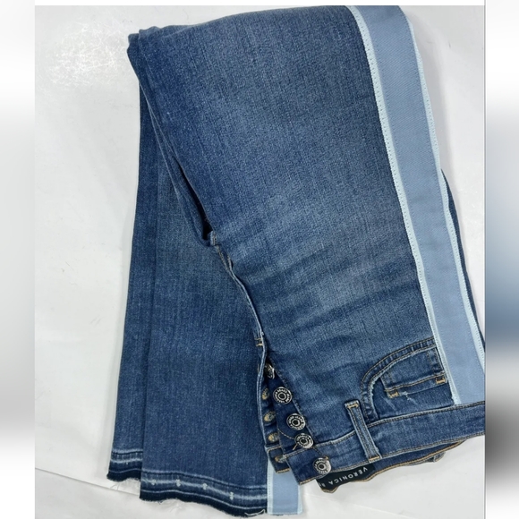 Veronica Beard Jeans Carolyn Baby Boot High Rise Size 25 0 Tuxedo Stripe Denim - Picture 8 of 8